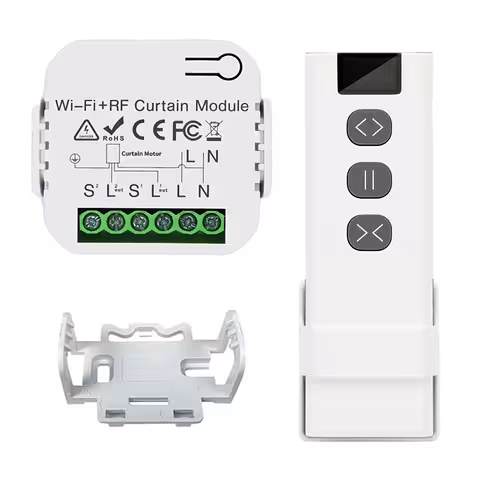 Automatiserat system för rullgardiner, jalusier, gardiner – WiFi, Tuya, RF-fjärrkontroll