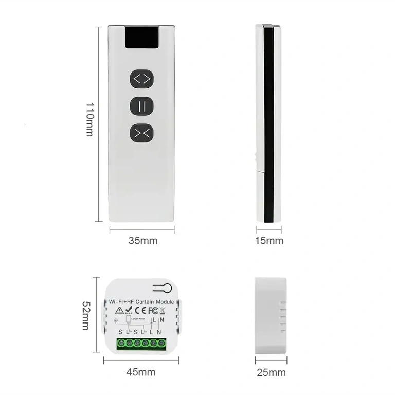Alla komponenter i setet: controller, fjärrkontroll och fjärrkontrollhållare