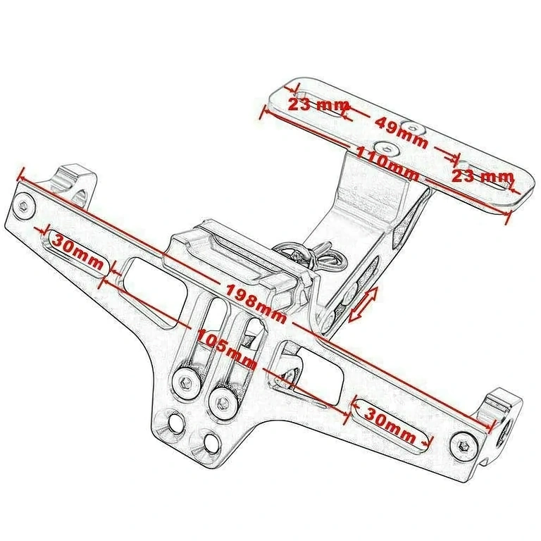 Kompakt fäste för motorcykelnummer Kompakt motorcykelnummerhållare, idealisk för sporthojar