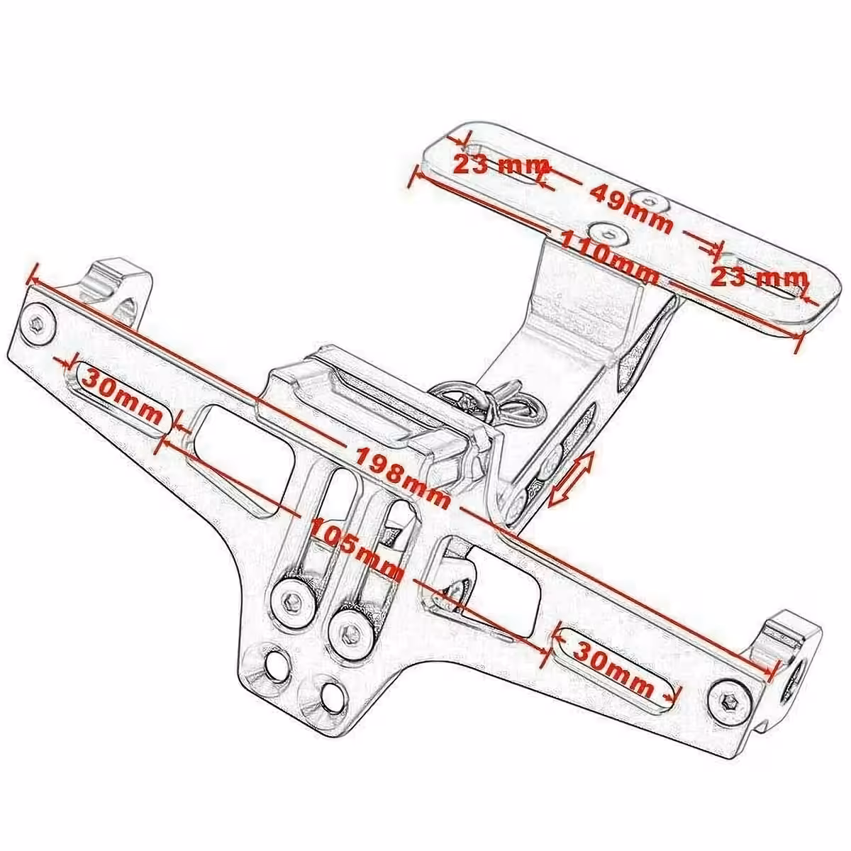 Kompakt motorcykelnummerhållare, idealisk för sporthojar