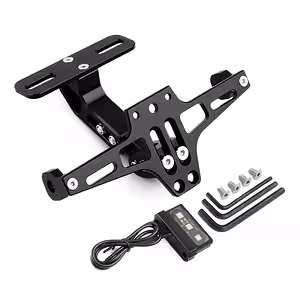 Fällbar motorcykelregistreringsskylt med LED, universell sport