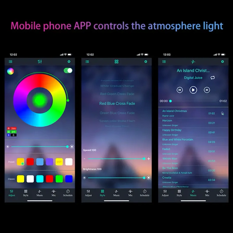 Bilar ljus synkroniserade med musik Bilar med LED som lyser i takt med musiken