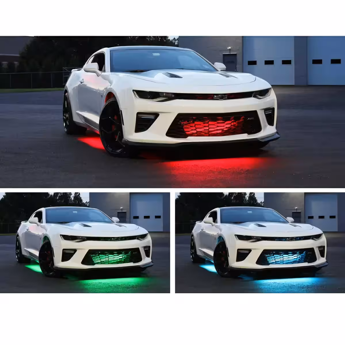 LED-lampor monterade under bil för nattlig effekt