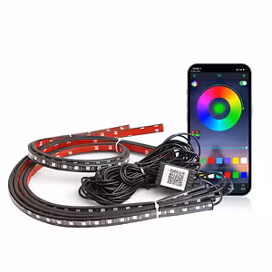 Exteriör LED RGB-belysningskit för bil – Ljusskenor under bilen