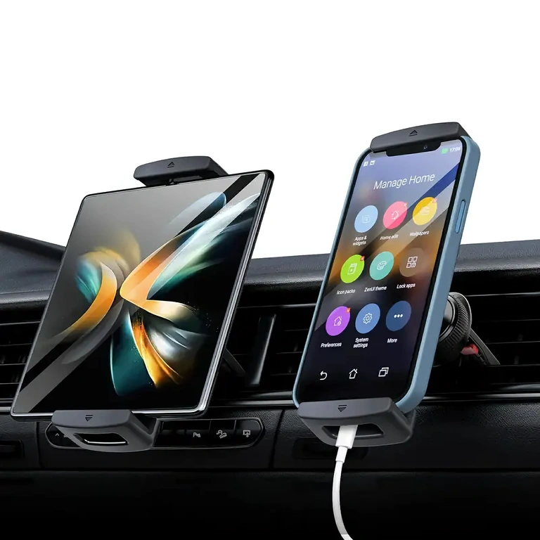 Justerbart bilhållare för surfplattor 7–12 tum, montering på ventilationsgaller