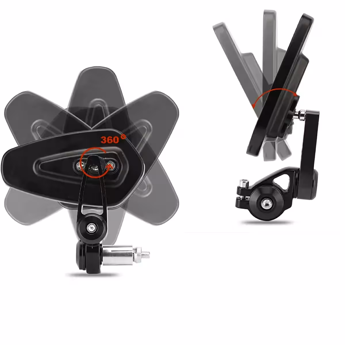 Hopfällbara speglar med 360° pivot, lätta att justera och montera