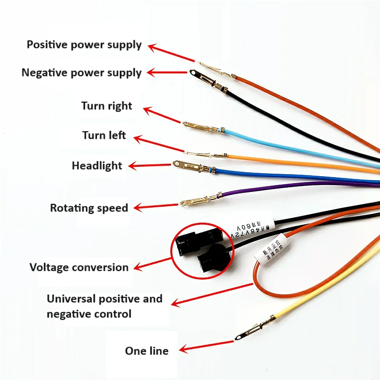 Kontakter och kablar för installation av display på scooter