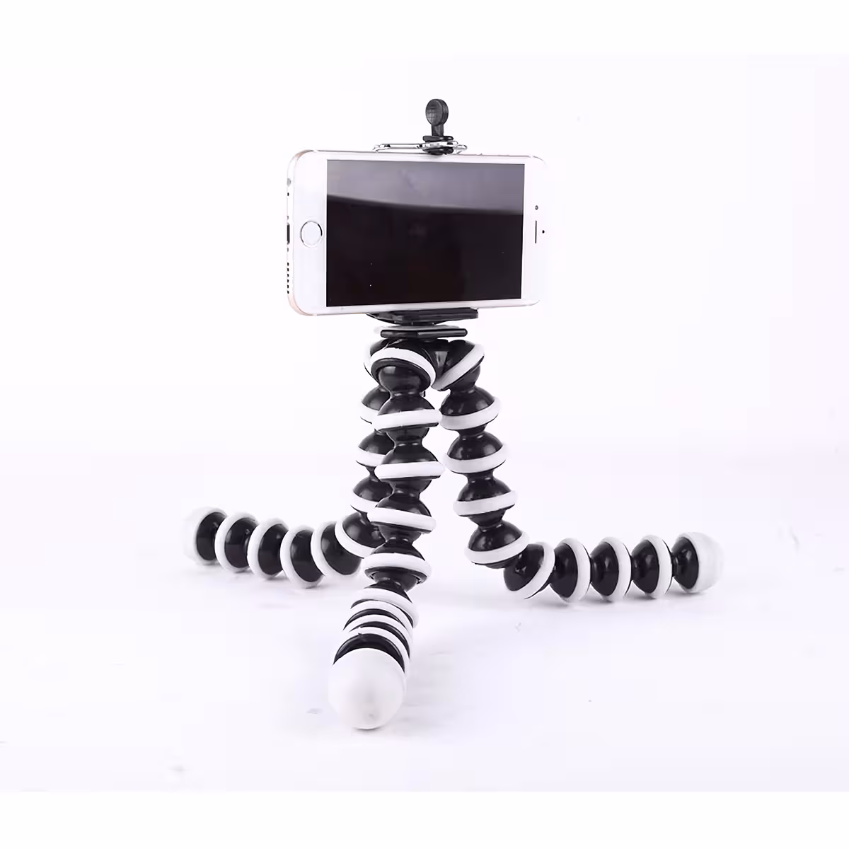 Flexibelt stativ med hållbar design, svart och silver