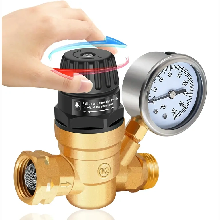 Justerbar ventil för vattentryckkontroll i hem- och industrisystem