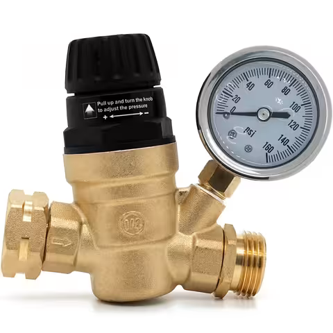 Vattentrycksregulator/reducerare 3/4″ med manometer – Begränsare för bevattning, hydrofor, pump, varmvattenberedare, husvagn