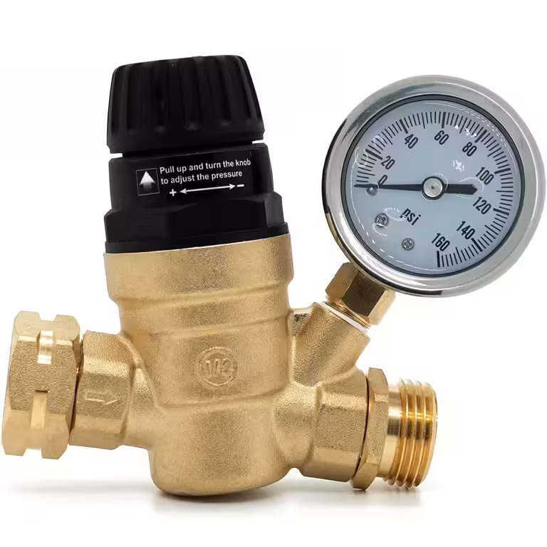 Vattentrycksregulator/reducerare 3/4″ med manometer – Begränsare för bevattning, hydrofor, pump, varmvattenberedare, husvagn
