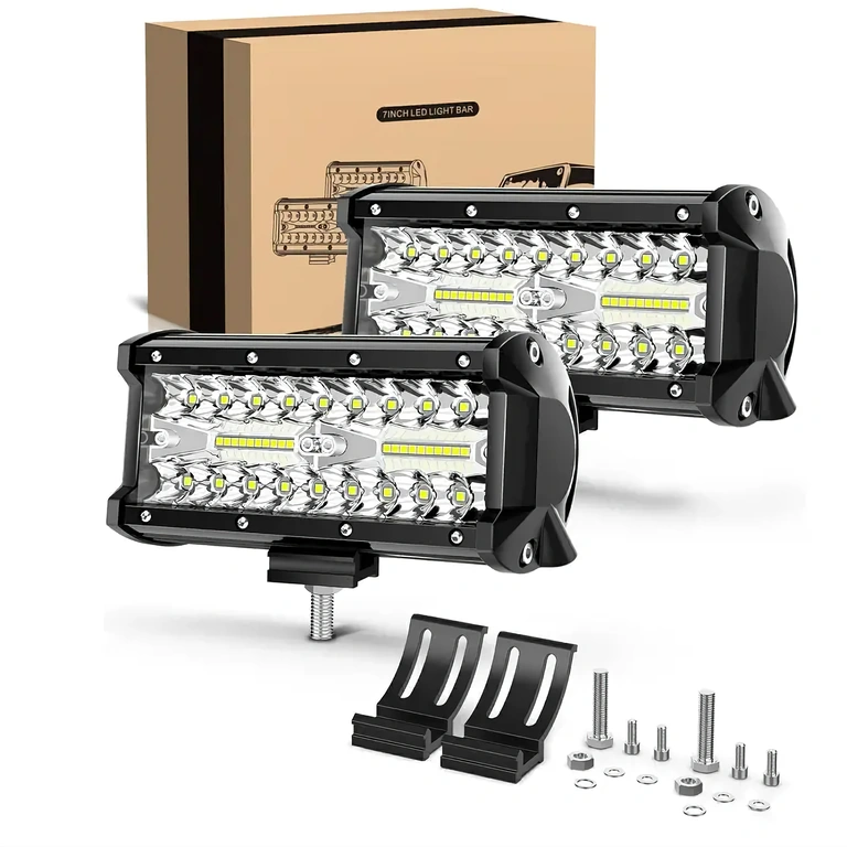 LED BAR-lampor med 24 000 lumen, spänning 12–24 V, klart ljus, svart hölje
