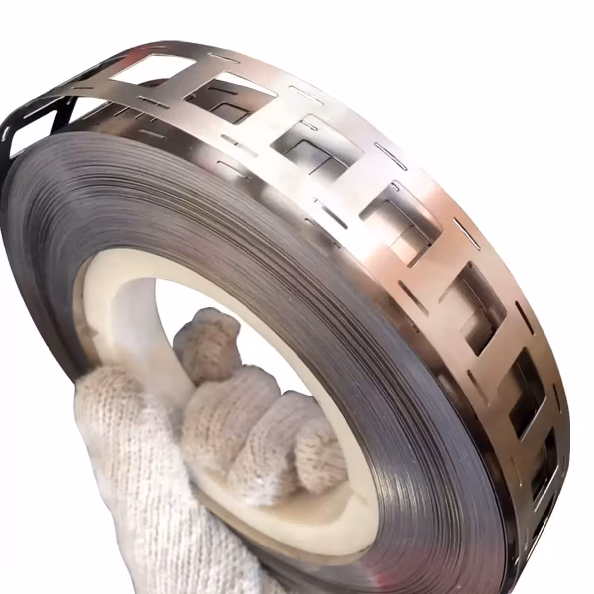 Tjocklek 0,15 mm på nickelband, detaljerad vy