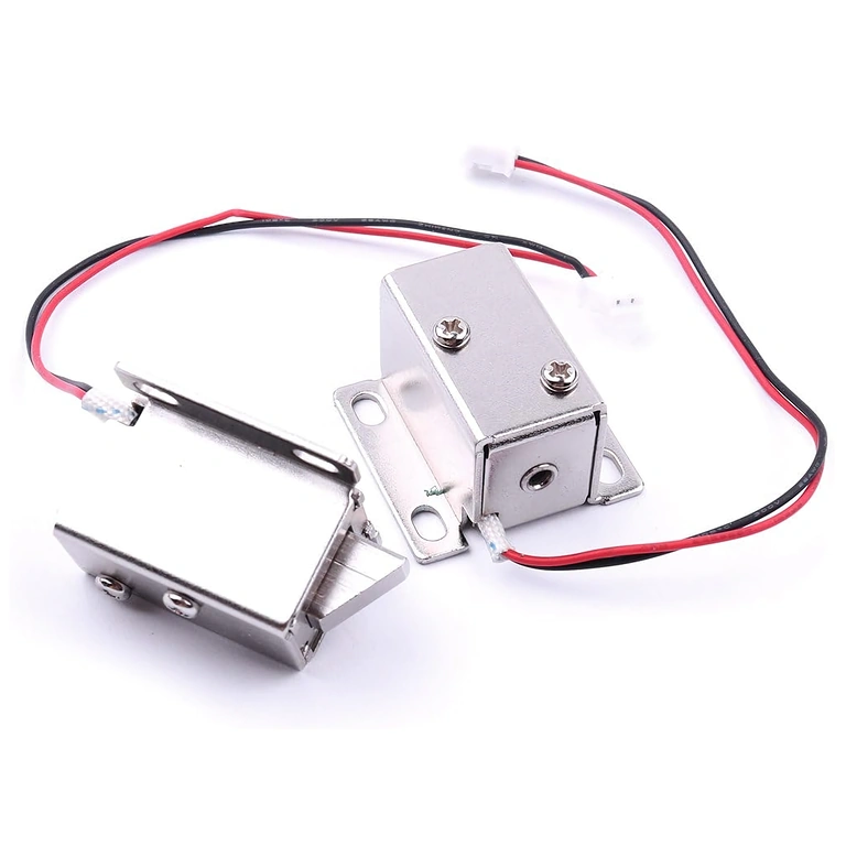 Två elektromagnetlås 12V presenterade framifrån