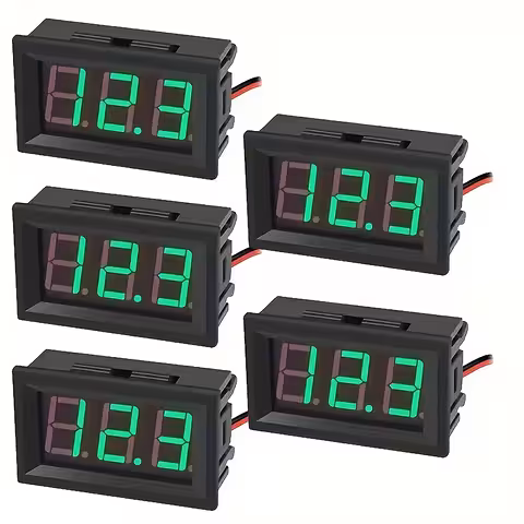 Set med 5 digitala panelvoltmätare 5V–120V DC