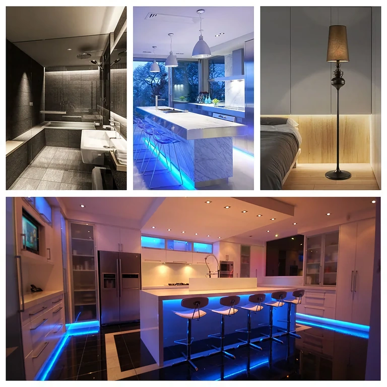 Bild på upplyst monokrom LED-band 5V 12V 24V styrd via 30A dimmer