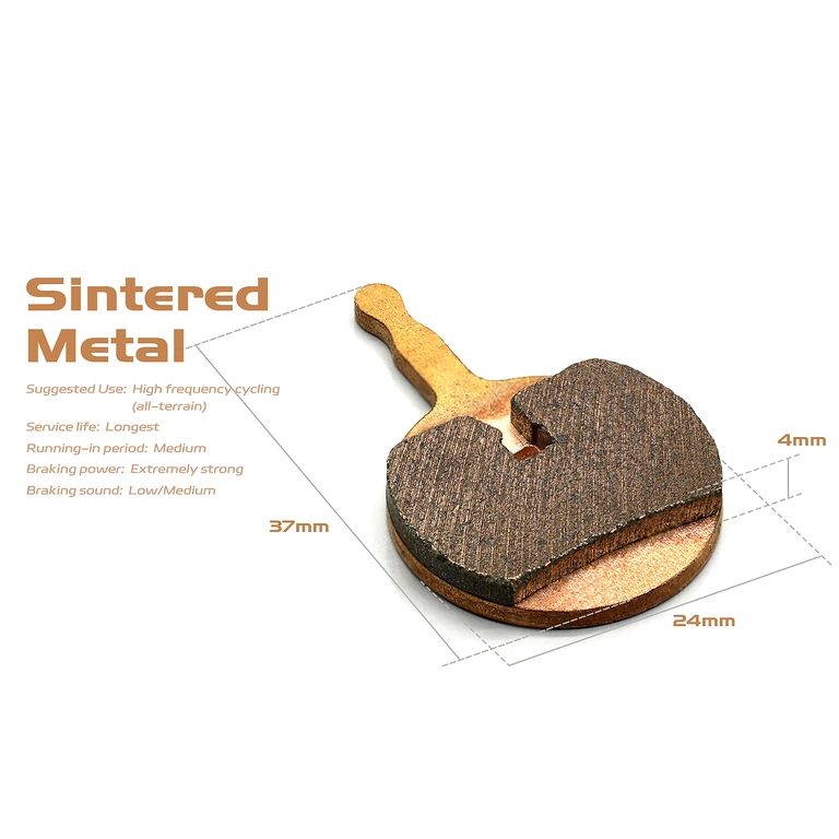 Detaljerad bild av AVID BB5 metallbromsbelägg