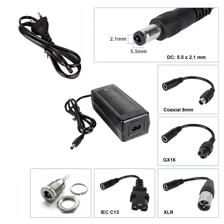 60V–67,2V 2A-laddare med IEC C13-kontakt för CityCoco, Harley och tricykel