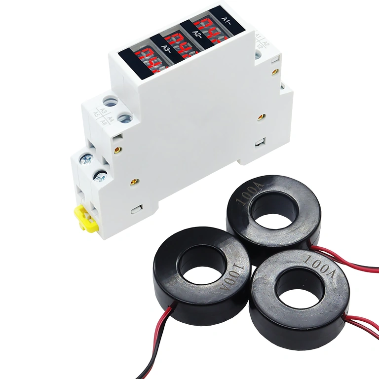 Exakt mätning av 1–100A med digital trefas amperemeter