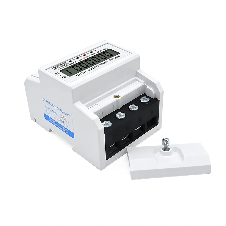 Montering av digital trefas elmätare på DIN-skena i elpanel