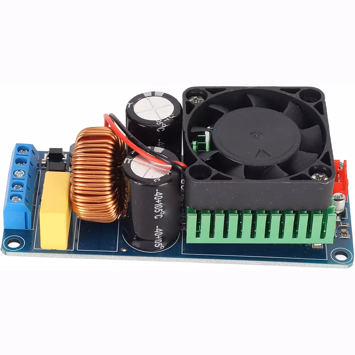 Kortslutnings- och överhettningsskydd för 500W förstärkare