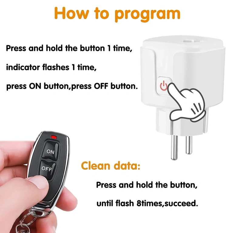 RF433-uttag lätt att installera, plug & play