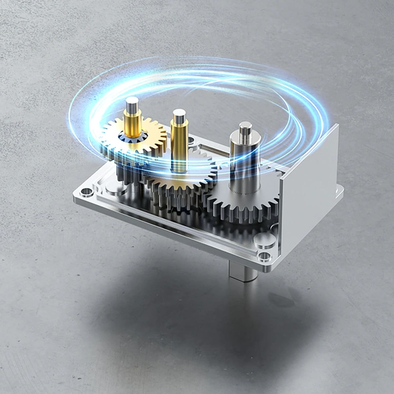 Bild av motor med snäckväxel monterad i ställdon eller automatiskt system