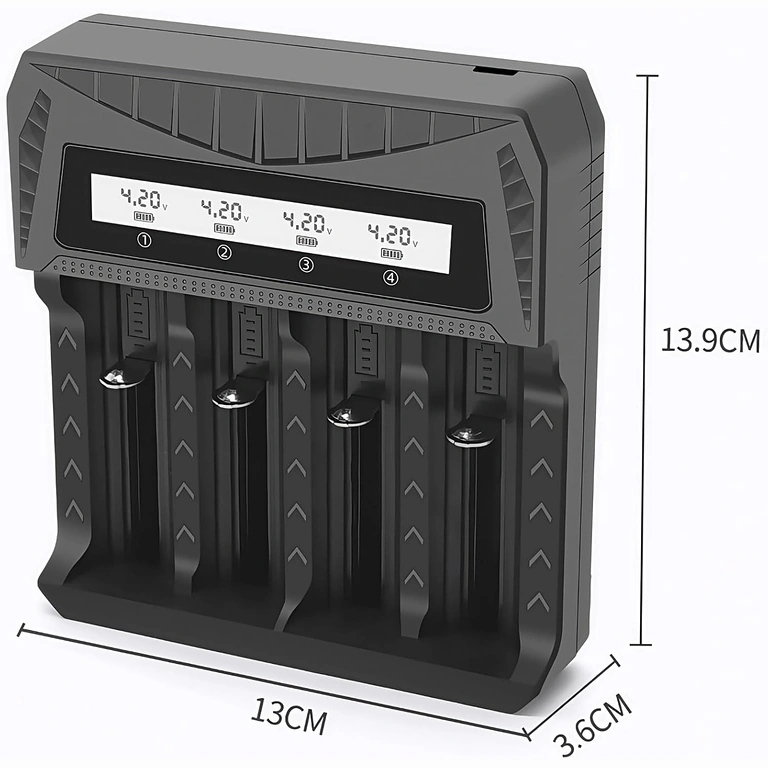 18650-laddare med kompakt och bärbar design