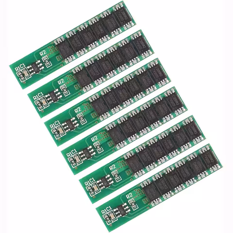 Set om 6 st – BMS-modul 1S 18650 3,7V 10A med fullständigt skydd