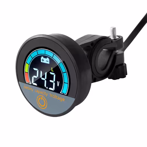 Batteristatus- och nivåindikator – DC voltmätare 12V–72V Li-ion och LiFePO4 med display för cykel, scooter och el-scooter