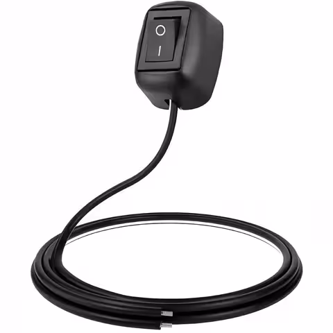 ON/OFF-knapp för bil/motorcykel med synlig montering – strömbrytare 12V/24V DC, 10A peak, 60cm kabel
