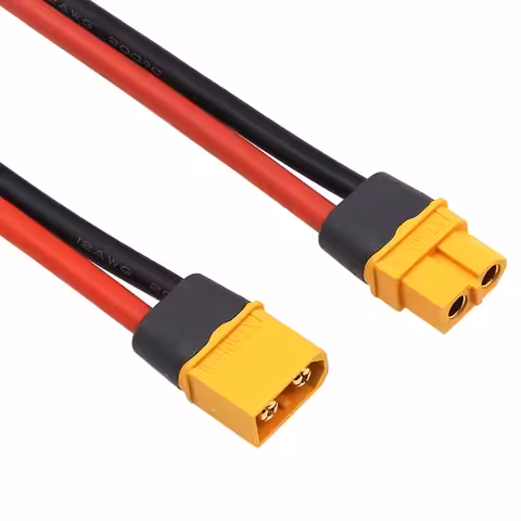 XT60-kontakt hane + hona med tjock kabel 12AWG 30 cm – XT60H kontakt för högkapacitetsbatterier