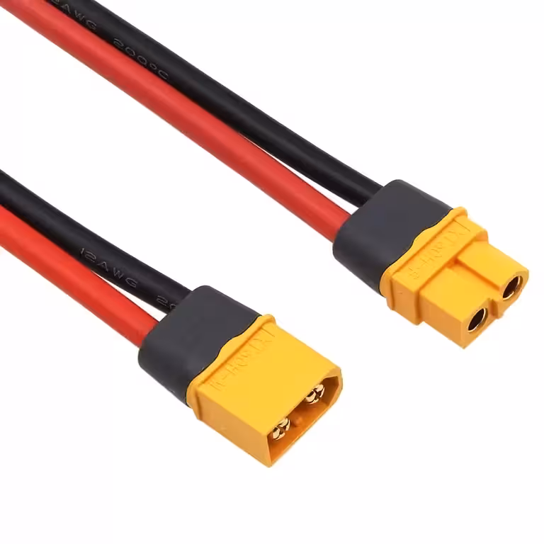 XT60-kontakt hane + hona med tjock kabel 12AWG 30 cm – XT60H kontakt för högkapacitetsbatterier