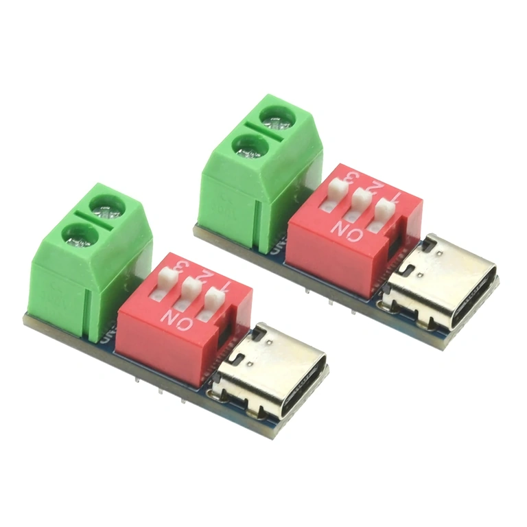 Val av spänning 5V–20V via DIP