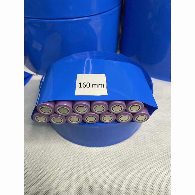 Blå 160 mm hetskrympslang för 18650-batteripaket