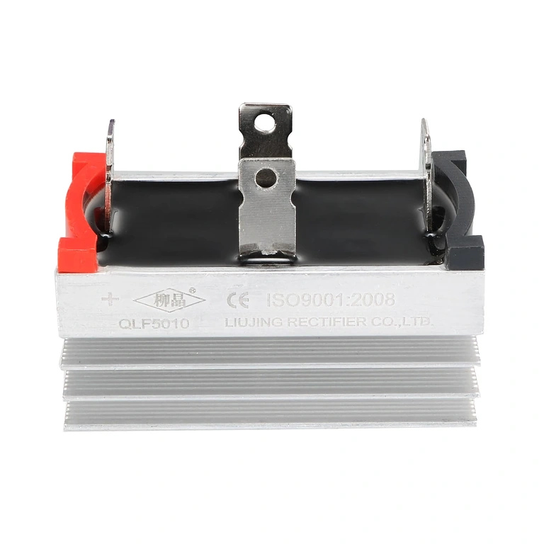 Enfasig likriktarbrygga med kylfläns, vy framifrån