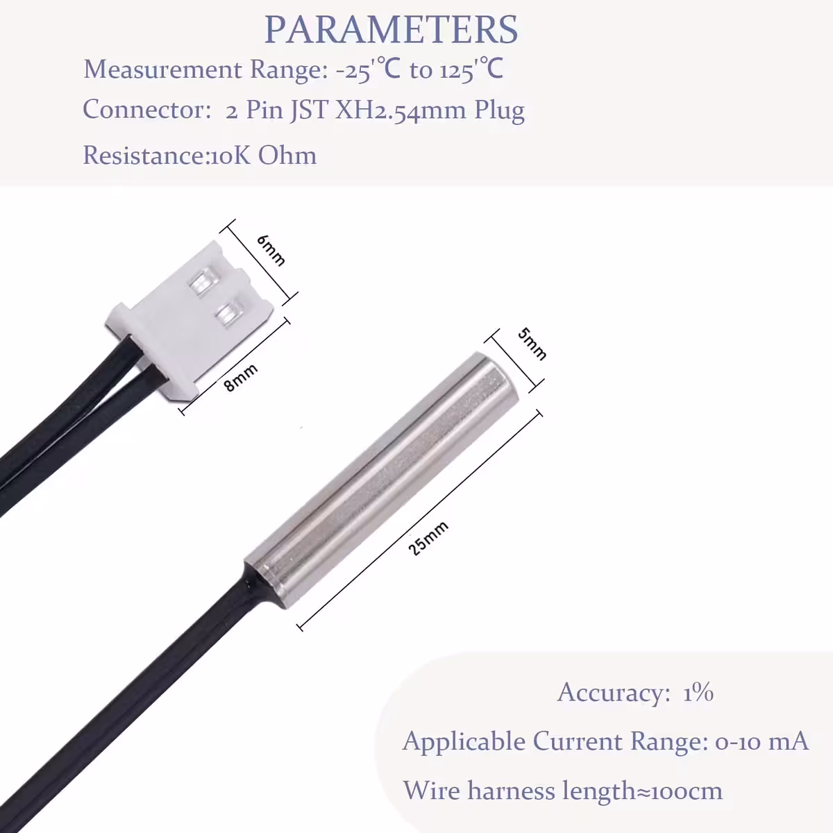 Set med 4 NTC 10K-givare för termisk automation