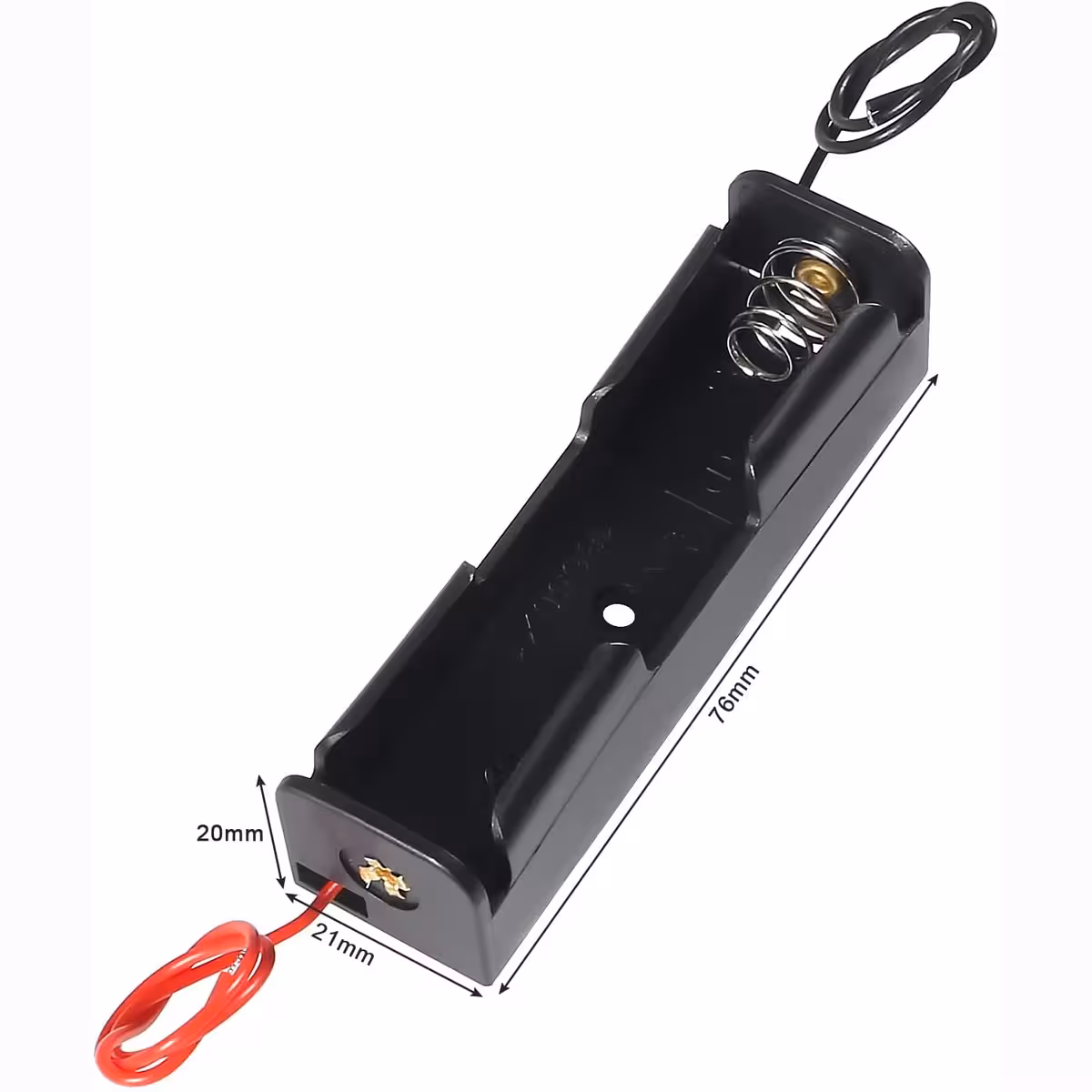 Mått på 18650 batterihållare