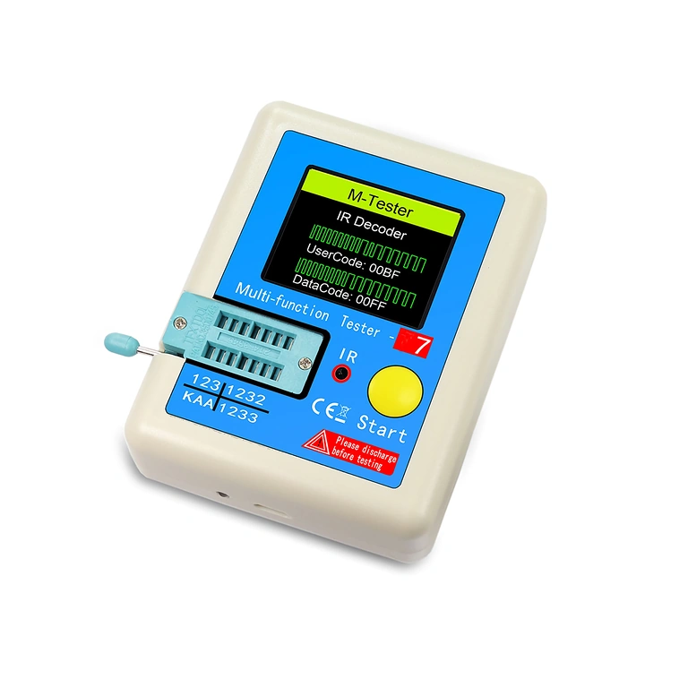 Färg-TFT-display på LCR-T7-testaren – detalj